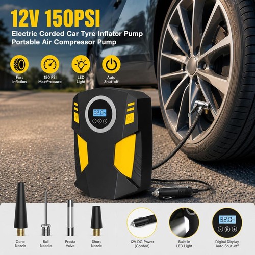 12v 150psi electric corded car - 12v,