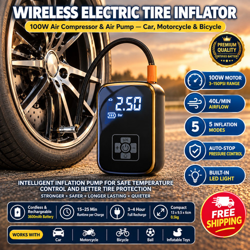 Wireless car air - car, compressor